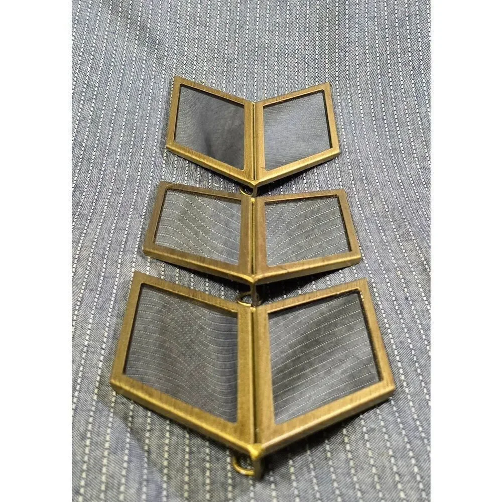 Urban Outfitters Wall Mirror Decor Brass Chevron Set of 3